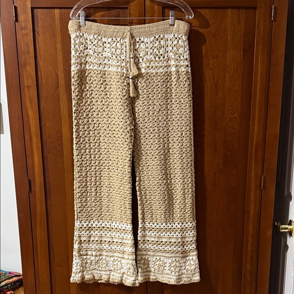 Flook x Free People Crop Crochet Wide-Leg Pants - Picture 2 of 7